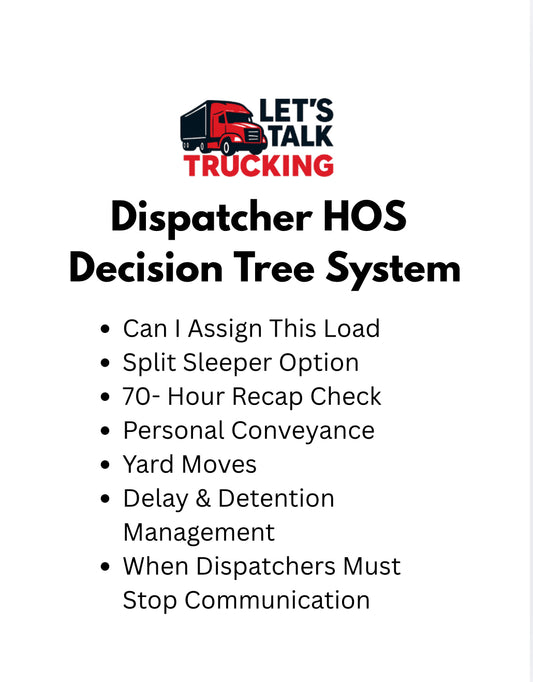 Dispatcher Hours Of Service Decision Tree - Digital Download