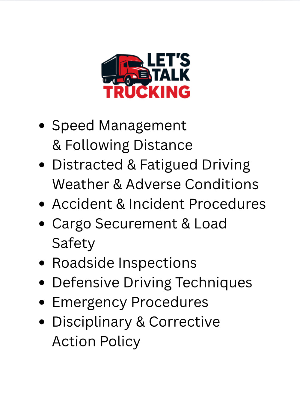 Driver Safety Orientation Packet - Digital Download