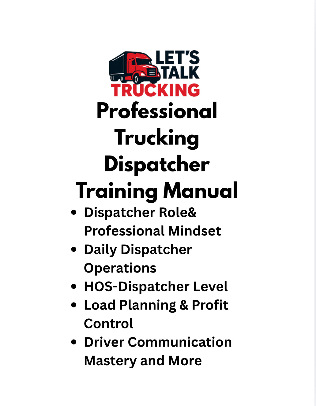 Professional Trucking Dispatcher Training Manual - Digital Download